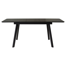 Стол АРУБА 140 ЧЕРНЫЙ МРАМОР, стекло / ЧЕРНЫЙ М-City