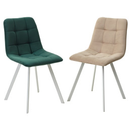 Стул CHILLI-Q SQUARE темный беж #H07, велюр / белый каркас М-City