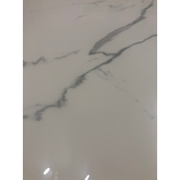Стол CORNER 120 GLOSS STATUARIO WHITE SINTERED STONE / BLACK М-City
