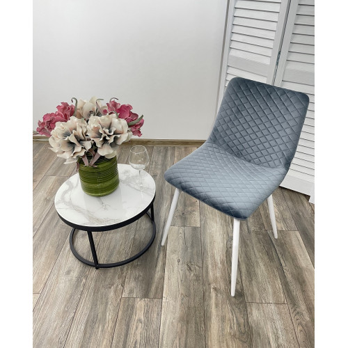 Стул TINTIN BLUVEL-06 BLUE / белый каркас М-City