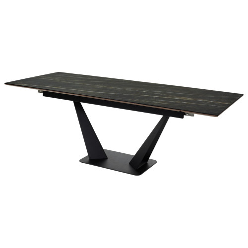 Стол Ниагара 160 Обсидиан, керамика / черный каркас М-City