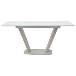 Стол Прага 120 Белый, стекло / Камень светлый М-City