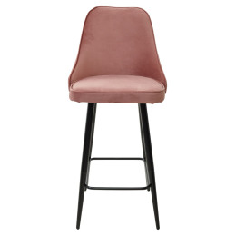 Полубарный стул NEPAL-PB РОЗОВЫЙ #15, велюр/ черный каркас (H=68cm) М-City