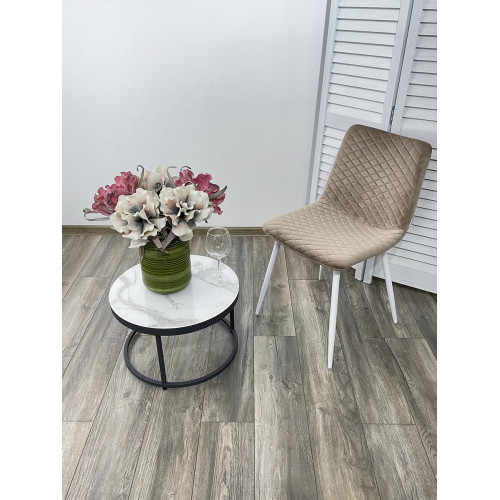 Стул TINTIN BLUVEL-40 BEIGE / белый каркас М-City