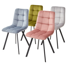 Стул CHILLI SQUARE BLUVEL-06 BLUE, велюр М-City