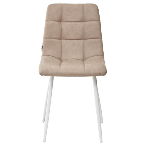 Стул CHILLI RU-09 серо-бежевый винтаж, PU/ белый каркас М-City