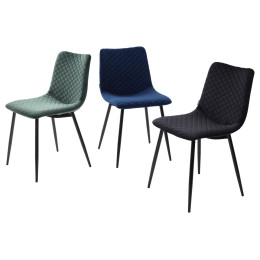 Стул TINTIN BLUVEL-19 BLACK / черный каркас М-City