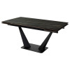 Стол Ниагара 160 Обсидиан, керамика / черный каркас М-City