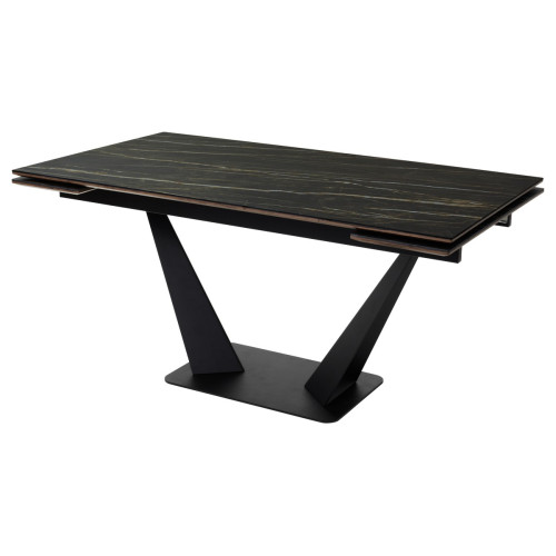 Стол Ниагара 160 Обсидиан, керамика / черный каркас М-City