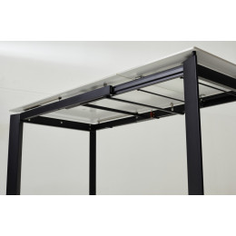 Стол CORNER 120 GLOSS STATUARIO WHITE SINTERED STONE / BLACK М-City