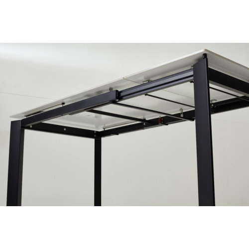 Стол CORNER 120 GLOSS STATUARIO WHITE SINTERED STONE / BLACK М-City