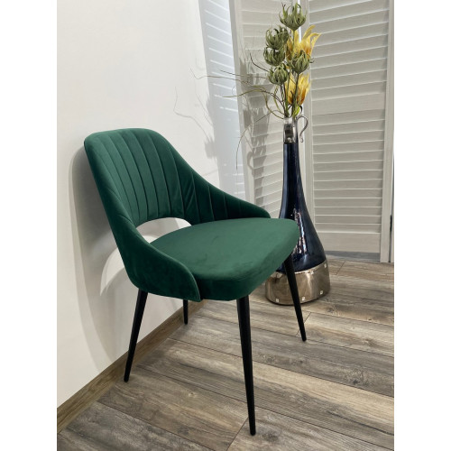 Стул FANTINE-LS ЗЕЛЕНЫЙ #19, велюр / черный каркас М-City