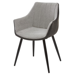 Стул BELINDA FC-01 светло-серый меланж/ RU-08 экокожа антрацит М-City