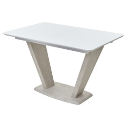 Стол Прага 120 Белый, стекло / Камень светлый М-City