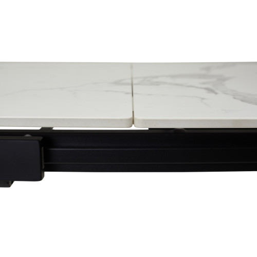 Стол CORNER 120 GLOSS STATUARIO WHITE SINTERED STONE / BLACK М-City