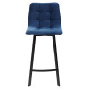 Полубарный стул CHILLI-QB SQUARE синий #29, велюр / черный каркас (H=66cm) М-City
