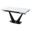 Стол Ниагара 140 БЕЛЫЙ МРАМОР, стекло / ЧЕРНЫЙ, М-City