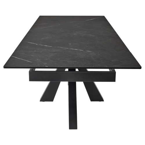 Стол ALEZIO 160 KL-135 Темно-серый мрамор матовый, итальянская керамика/ BLACK М-City