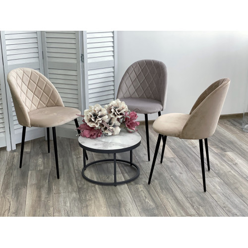 Стул НИРВАНА, цвет светло-серый B-24, велюр / черный каркас М-City