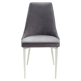Стул NEPAL-P СЕРЫЙ #27, велюр/ белый каркас М-City