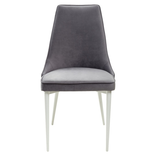 Стул NEPAL-P СЕРЫЙ #27, велюр/ белый каркас М-City