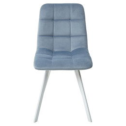 Стул CHILLI SQUARE G108-56 пудровый синий/ белый каркас, велюр М-City