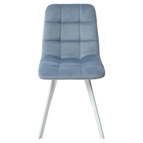 Стул CHILLI SQUARE G108-56 пудровый синий/ белый каркас, велюр М-City