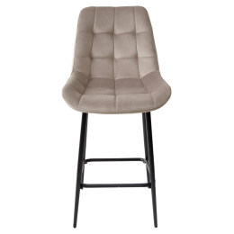 Полубарный стул ХОФМАН, цвет светло-коричневый #H61, велюр / черный каркас H=63cm М-City