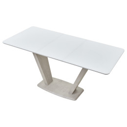 Стол Прага 120 Белый, стекло / Камень светлый М-City