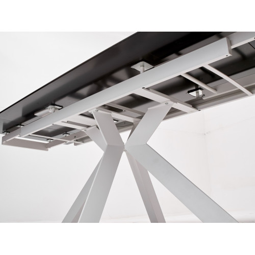 Стол BELLUNO 160 MARBLES KL-99 Белый мрамор матовый, итальянская керамика/ белый каркас М-City