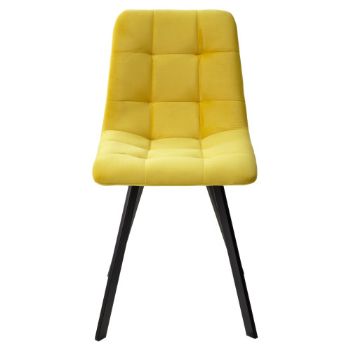 Стул CHILLI-Q SQUARE желтый #H19, велюр / черный каркас М-City