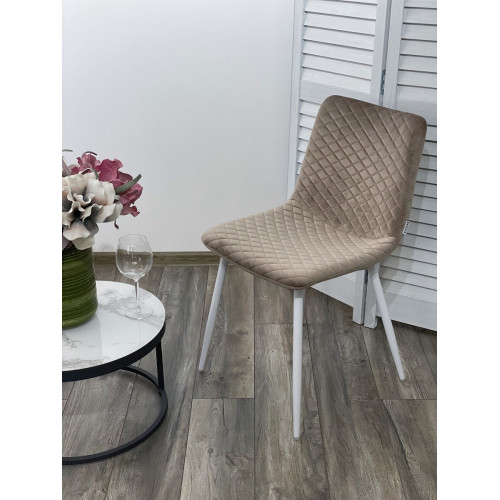 Стул TINTIN BLUVEL-40 BEIGE / белый каркас М-City