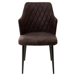 Стул HERMAN ТЕМНО-КОРИЧНЕВЫЙ #31, античная ткань / черный каркас М-City