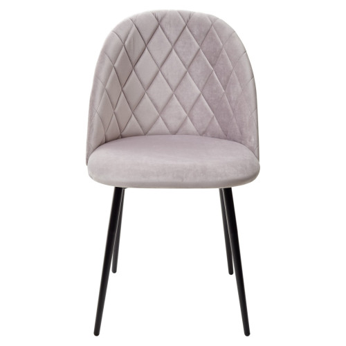 Стул НИРВАНА, цвет светло-серый B-24, велюр / черный каркас М-City