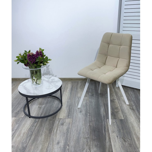 Стул CHILLI-Q SQUARE темный беж #H07, велюр / белый каркас М-City