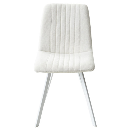 Стул ELVIS WZ2042-01 молочный фактурный велюр / белый каркас М-City