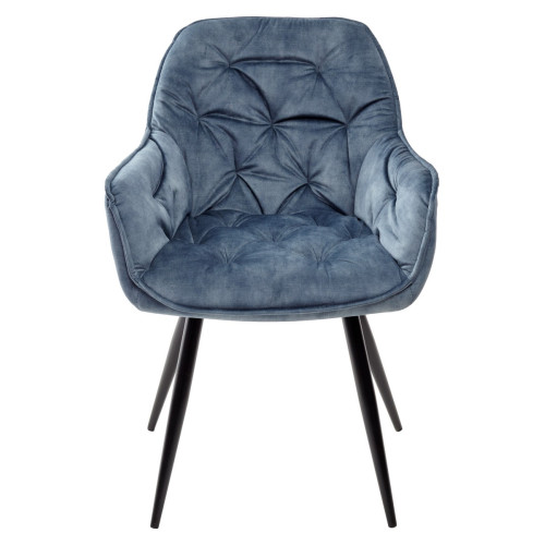 Стул MALTA 912-05 голубой, велюр/черный каркас M-City