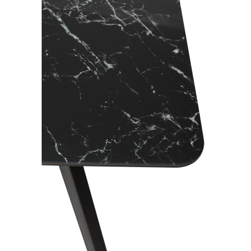 Стол АРУБА 140 ЧЕРНЫЙ МРАМОР, стекло / ЧЕРНЫЙ М-City