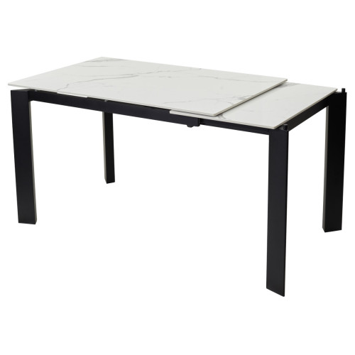 Стол CORNER 120 GLOSS STATUARIO WHITE SINTERED STONE / BLACK М-City