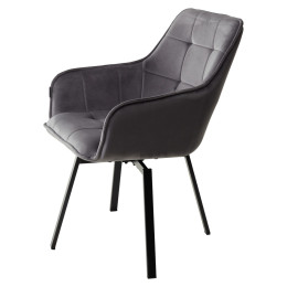 Стул MAVERICK BLUVEL-14 GREY/ черный каркас, поворот.360 град. М-City