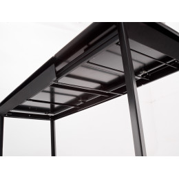 Стол CREMONA 140 HIGH GLOSS STATUARIO Белый мрамор глянцевый, керамика/ черный каркас М-City