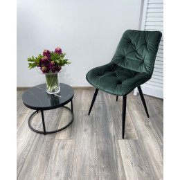 Стул MONACO UF910-14 DARK GREEN, велюр/черный каркас M-City