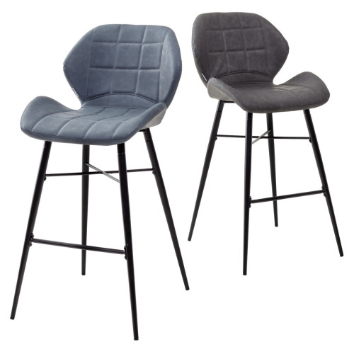 Барный стул MARCEL RU-03 синяя сталь, экокожа М-City