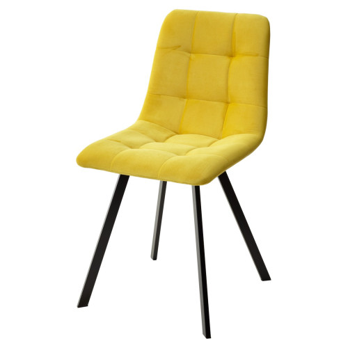 Стул CHILLI-Q SQUARE желтый #H19, велюр / черный каркас М-City
