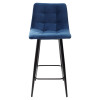 Полубарный стул CHILLI-QB синий #29, велюр / черный каркас (H=66cm) М-City