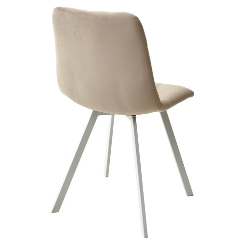 Стул CHILLI-Q SQUARE темный беж #H07, велюр / белый каркас М-City