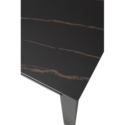 Стол CORNER 120 MATT GOLDEN BLACK SINTERED STONE / BLACK М-City