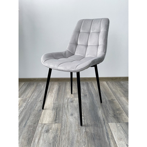 Стул ХОФМАН, цвет светло-серый #H09, велюр / черный каркас 4 шт./1 к М-City