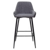 Барный стул PUNCH серый кварц TRF-09/ экокожа антрацит RU-08 М-City