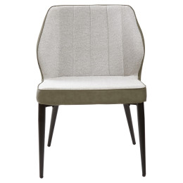 Стул-кресло RIVERTON светло-серый меланж FC-01/экокожа хаки RU-04 М-City